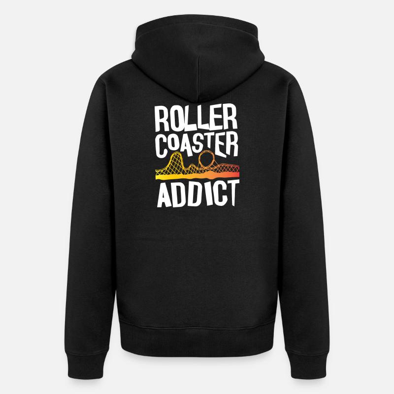 Roller Coaster Addict - Unisex Premium Bio Zip Hoodie - Schwarz
