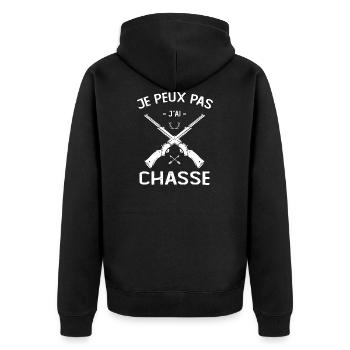 Je Peux Pas J'ai Chasse - Veste à capuche bio Premium Unisexe - noir - Dos - Nico (187cm)