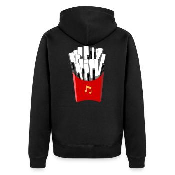 Klavier Keyboard Flügel - Unisex Premium Bio Zip Hoodie - Schwarz - Hinten - Nico (187cm)