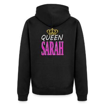 Me's Sarah Queen Sarah Girl Name Gift - Unisex Premium Organic Zip Hoodie - black - Back - Nico (187cm)