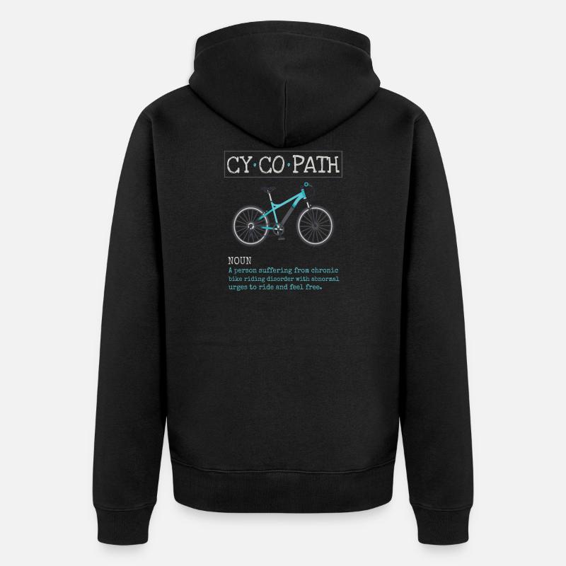 Funny Cycopath Bicycle Rider - Veste à capuche bio Premium Unisexe - noir