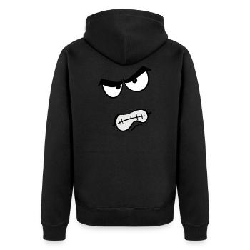 Angry toon face - Unisex Premium Organic Zip Hoodie - black - Back - Nico (187cm)