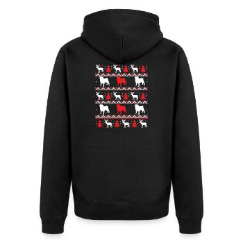 Xmas Pugs Ugle Christmas Pugdog shirtdog artdoggie - Unisex Premium Organic Zip Hoodie - black - Back - Nico (187cm)
