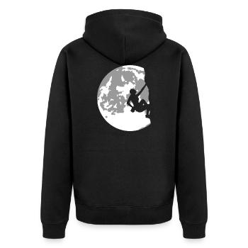 pleine lune et escalade - nature et sport - Veste à capuche bio Premium Unisexe - noir - Dos - Nico (187cm)