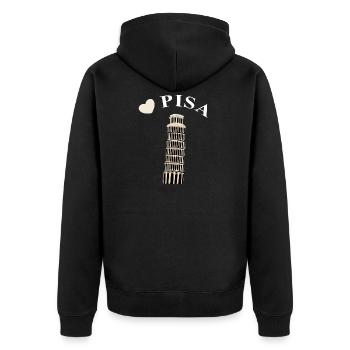 j’aime la ville de Pise Tour Italie cadeau - Veste à capuche bio Premium Unisexe - noir - Dos - Nico (187cm)