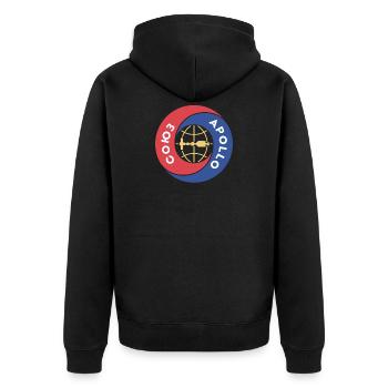 Apollo Kosmos Geschenk Sputnik Weltraum Astronaut - Unisex Premium Bio Zip Hoodie - Schwarz - Hinten - Nico (187cm)