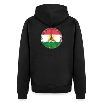 Kurdistan Heimat Kurdisch Kurde Geschenk - Unisex Premium Bio Zip Hoodie - Schwarz - Hinten - Nico (187cm)