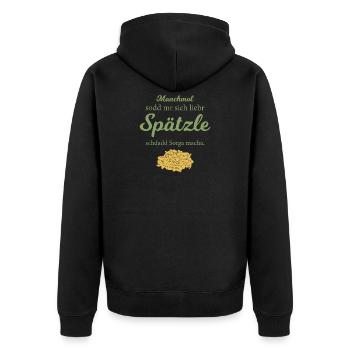 Spätzle Schwaben Schwobe Schwabenland Geschenk - Unisex Premium Bio Zip Hoodie - Schwarz - Hinten - Nico (187cm)
