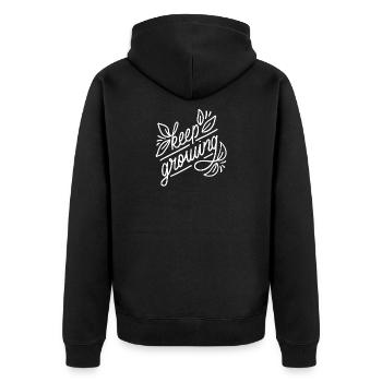 Garden Day Hobby Gardener Allotment Gardener keep growing - Unisex Premium Organic Zip Hoodie - black - Back - Nico (187cm)