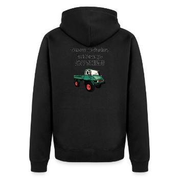 You can go faster, but I can go ANYWHERE ! Unimog - Veste à capuche bio Premium Unisexe - noir - Dos - Nico (187cm)