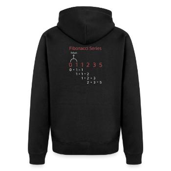 Fibonacci Series Gift Fibonacci Follow Math - Unisex Premium Organic Zip Hoodie - black - Back - Nico (187cm)