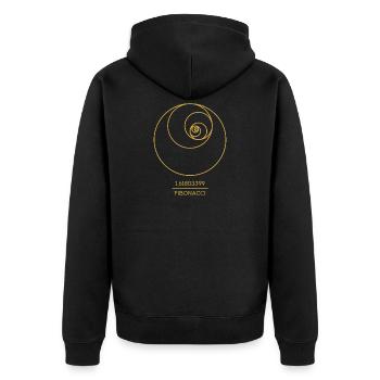 Fibonacci Spiral Follow Math Teacher Numbers - Unisex Premium Organic Zip Hoodie - black - Back - Nico (187cm)