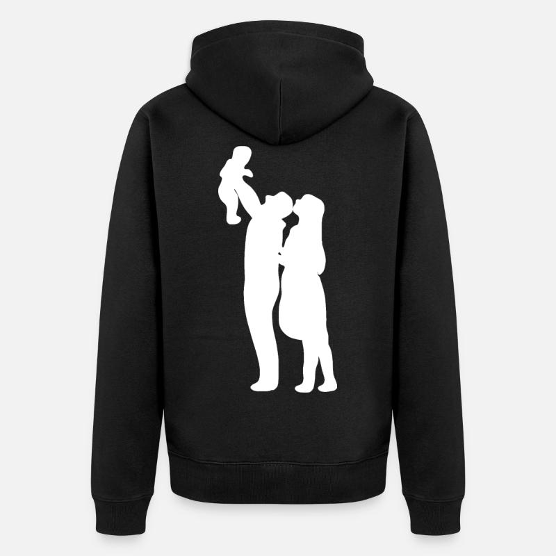Famille Papa Maman - Veste à capuche bio Premium Unisexe - noir