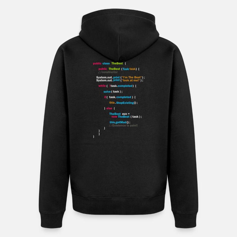 Program Code - The Best | Code - Unisex Premium Organic Zip Hoodie - black