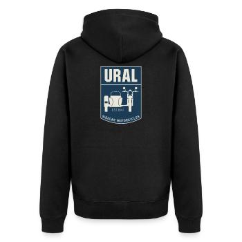 Ural sidecar motorcycles Motorcycle Team Motorcycle - Unisex Premium Organic Zip Hoodie - black - Back - Nico (187cm)