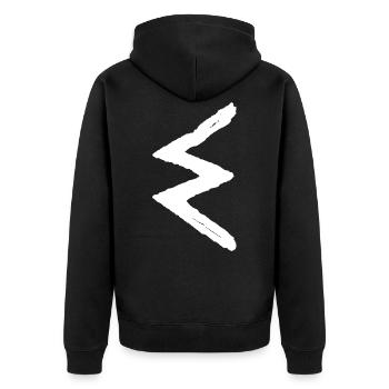 Elder Futhark Rune Sowilo - Letter S - Unisex Premium Organic Zip Hoodie - black - Back - Nico (187cm)