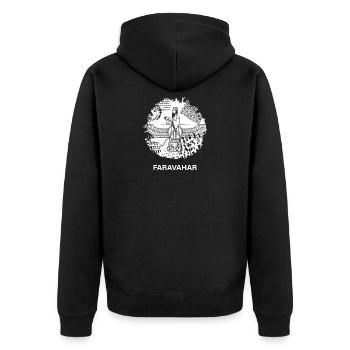 Faravahar Silhouette Zoroastrisme Zarathoustra - Veste à capuche bio Premium Unisexe - noir - Dos - Nico (187cm)