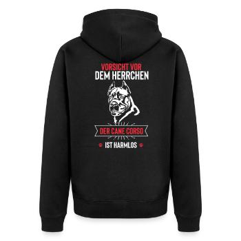 Cane Corso - Unisex Premium Bio Zip Hoodie - Schwarz - Hinten - Nico (187cm)