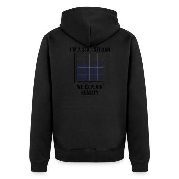 Funny Saying Statistician Data Science Analyst - Unisex Premium Organic Zip Hoodie - black - Back - Nico (187cm)