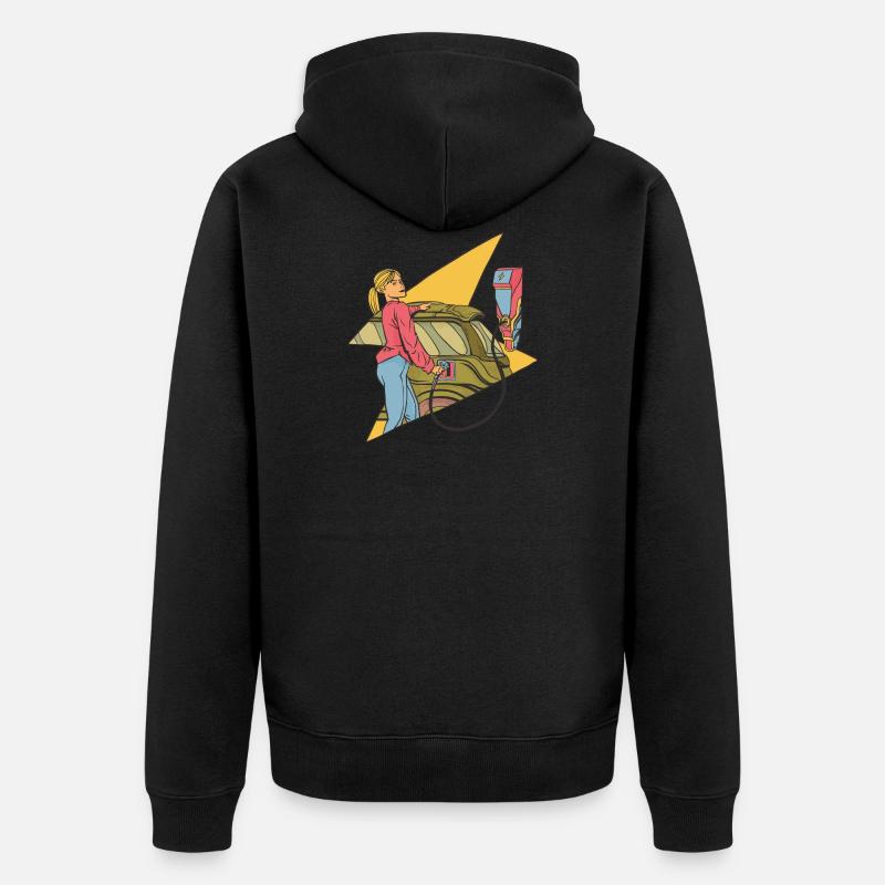 Elektro Auto - Unisex Premium Bio Zip Hoodie - Schwarz