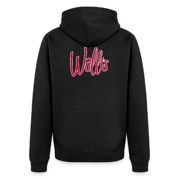 Wallis Valais - Unisex Premium Bio Zip Hoodie - Schwarz - Hinten - Nico (187cm)