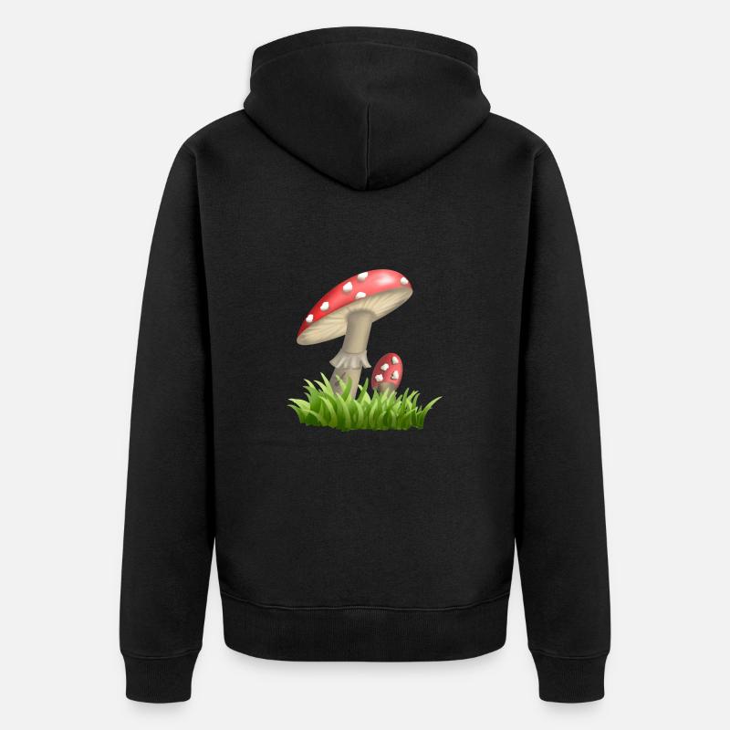 Toadstools - Unisex Premium Organic Zip Hoodie - black