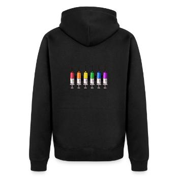 krankenschwester nurse pflege-notstand - Unisex Premium Bio Zip Hoodie - Schwarz - Hinten - Nico (187cm)