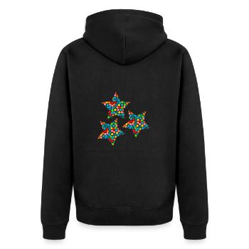 CHRISTMAS. MERRY CHRISTMAS. MERRY CHRISTMAS. NEW YEAR’S DAY - Unisex Premium Organic Zip Hoodie - black - Back - Nico (187cm)