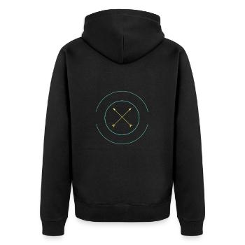 Lebe dein Leben - Unisex Premium Bio Zip Hoodie - Schwarz - Hinten - Nico (187cm)