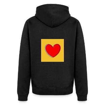 Valentines Red Heart, Valentine's Day - Unisex Premium Organic Zip Hoodie - black - Back - Nico (187cm)