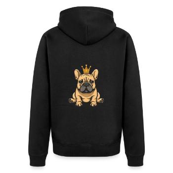 Buldog Français Chiens Bande Dessinée Couronne - Veste à capuche bio Premium Unisexe - noir - Dos - Nico (187cm)