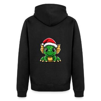 Dinosaure tricératops Noël Noël - Veste à capuche bio Premium Unisexe - noir - Dos - Nico (187cm)