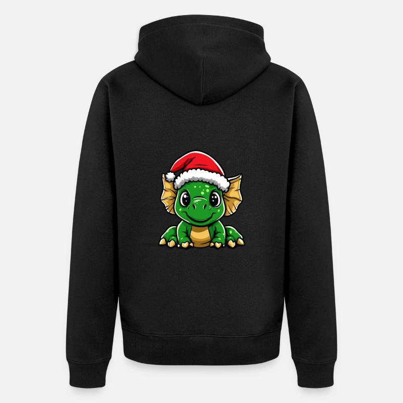 Dinosaure tricératops Noël Noël - Veste à capuche bio Premium Unisexe - noir