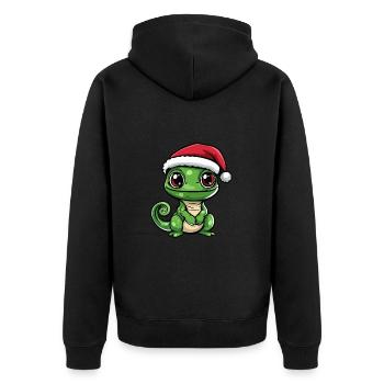 Sloth Christmas Cute - Unisex Premium Organic Zip Hoodie - black - Back - Nico (187cm)