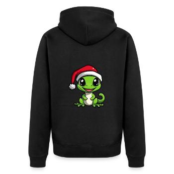 Lézard Noël Mignon - Veste à capuche bio Premium Unisexe - noir - Dos - Nico (187cm)