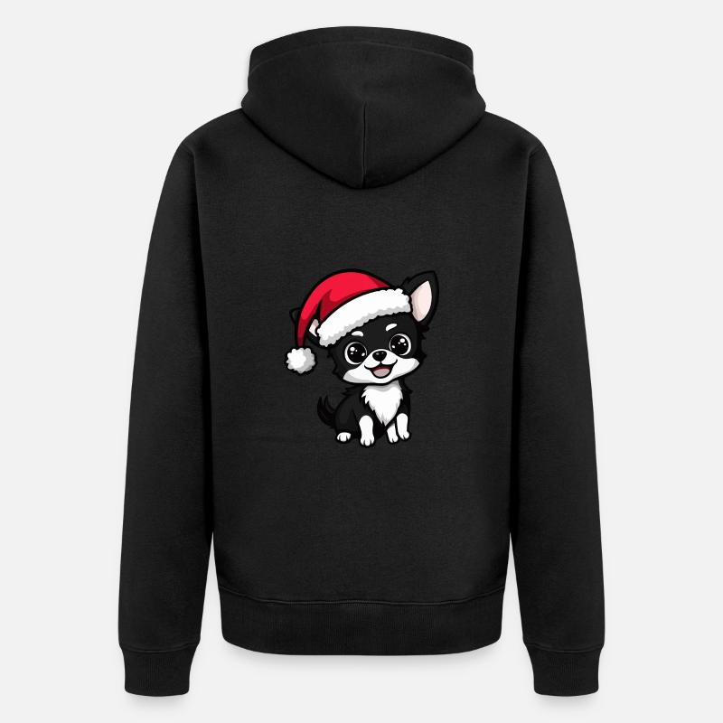 Chihuahua Chien Noël Mignon - Veste à capuche bio Premium Unisexe - noir