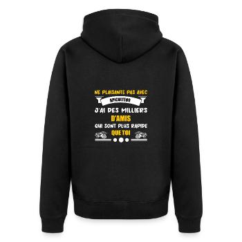 Ne plaisante pas avec un apiculteur t-shirt - Veste à capuche bio Premium Unisexe - noir - Dos - Nico (187cm)