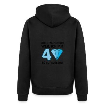 40. Geburtstag Lustiger Spruch - Unisex Premium Bio Zip Hoodie - Schwarz - Hinten - Nico (187cm)