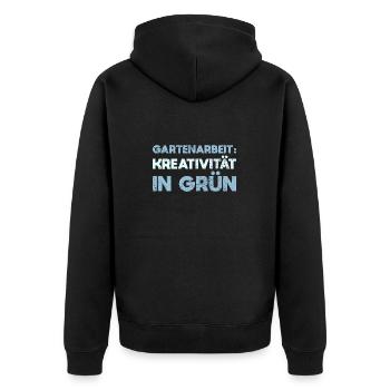 Gartenarbeit: Kreativität In Grün - Unisex Premium Bio Zip Hoodie - Schwarz - Hinten - Nico (187cm)
