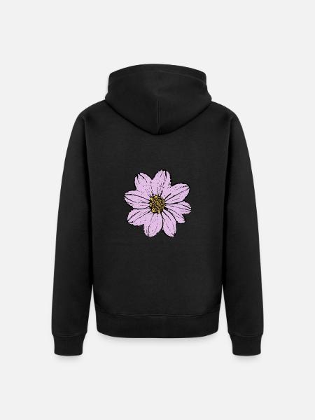 flower, blossom, pastel, violet, lilac - Unisex Premium Organic Zip Hoodie - black