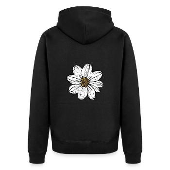 Blume weiß weiße Blumen Geschenkidee Weihnachten - Unisex Premium Bio Zip Hoodie - Schwarz - Hinten - Nico (187cm)