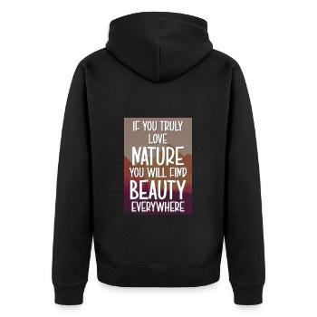 Forest Hiking Environmental Protection Mountains - Unisex Premium Organic Zip Hoodie - black - Back - Nico (187cm)