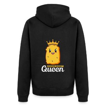 Chicken Nugget Queen Birthday Fast Food Funny - Unisex Premium Organic Zip Hoodie - black - Back - Nico (187cm)