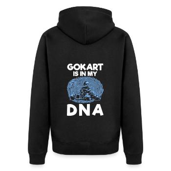 Gokart Kartfahrer Kartsport Rennen - Unisex Premium Bio Zip Hoodie - Schwarz - Hinten - Nico (187cm)