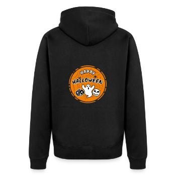 Drôle d’autocollant d’Halloween pour un design festif - Veste à capuche bio Premium Unisexe - noir - Dos - Nico (187cm)