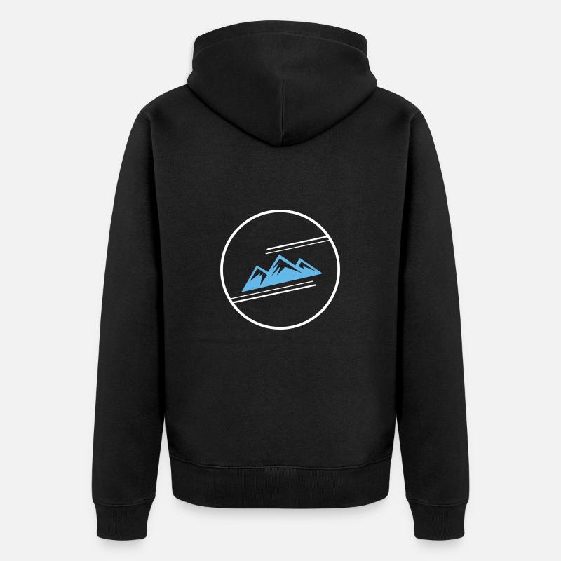 Heimat-Berge - Unisex Premium Bio Zip Hoodie - Schwarz