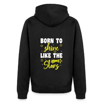 Star Wish Space - Unisex Premium Organic Zip Hoodie - black - Back - Nico (187cm)