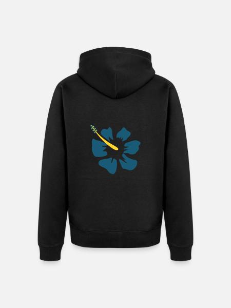Hibiscus. blue hibiscus flower - Unisex Premium Organic Zip Hoodie - black