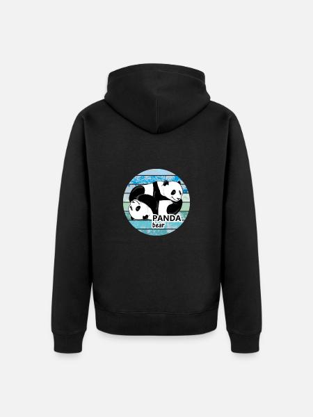 Cute panda bears - Unisex Premium Organic Zip Hoodie - black
