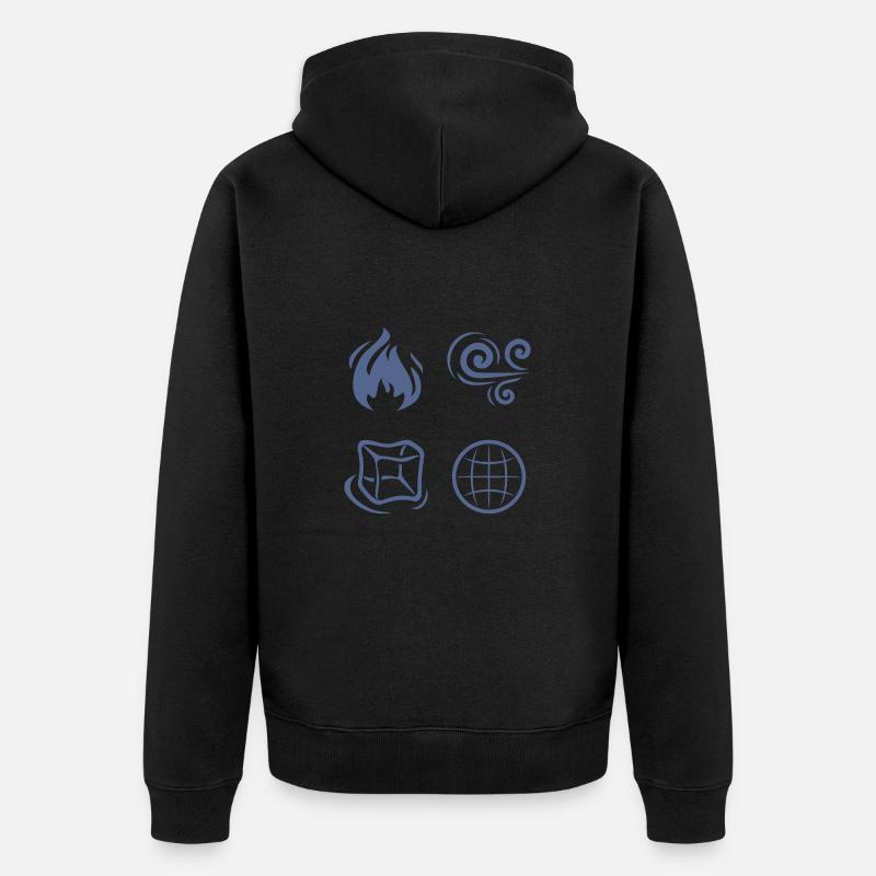 Vent, feu, terre et eau - Veste à capuche bio Premium Unisexe - noir